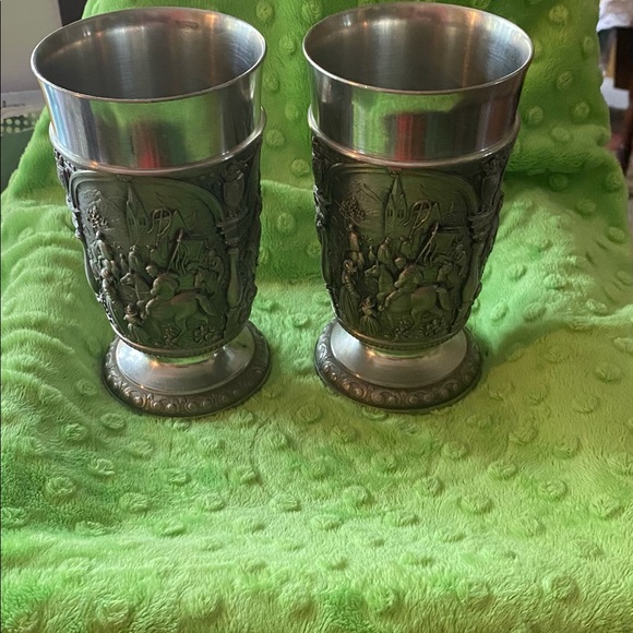 Pair Pewter Goblets/ Mugs